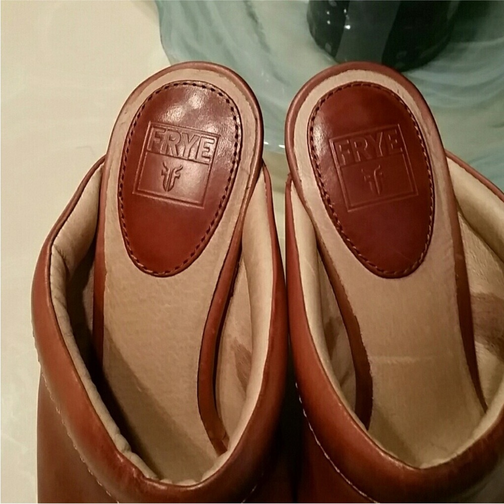 Frye Brown Leather Mules - Picture 3 of 4